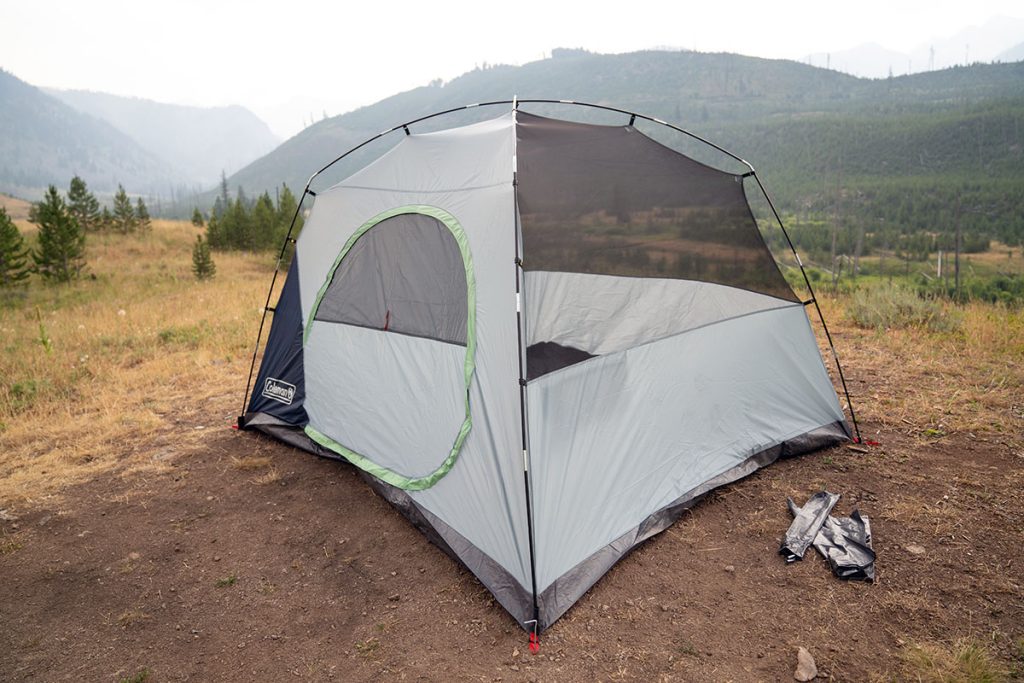 coleman skydome 6p camping tent (set up without fly)
