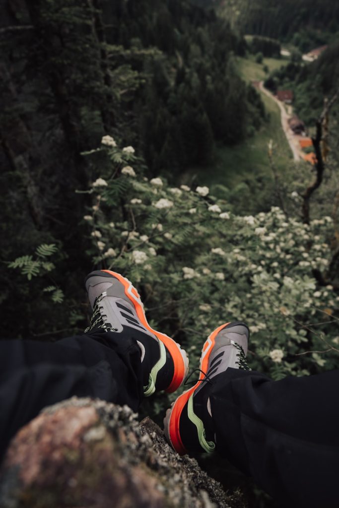 a person with their feet up in the air