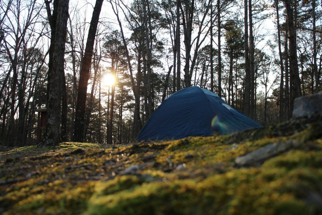 How to Set Up a Tent Properly: A Step-by-Step Guide for Beginners blue dome tent in woods